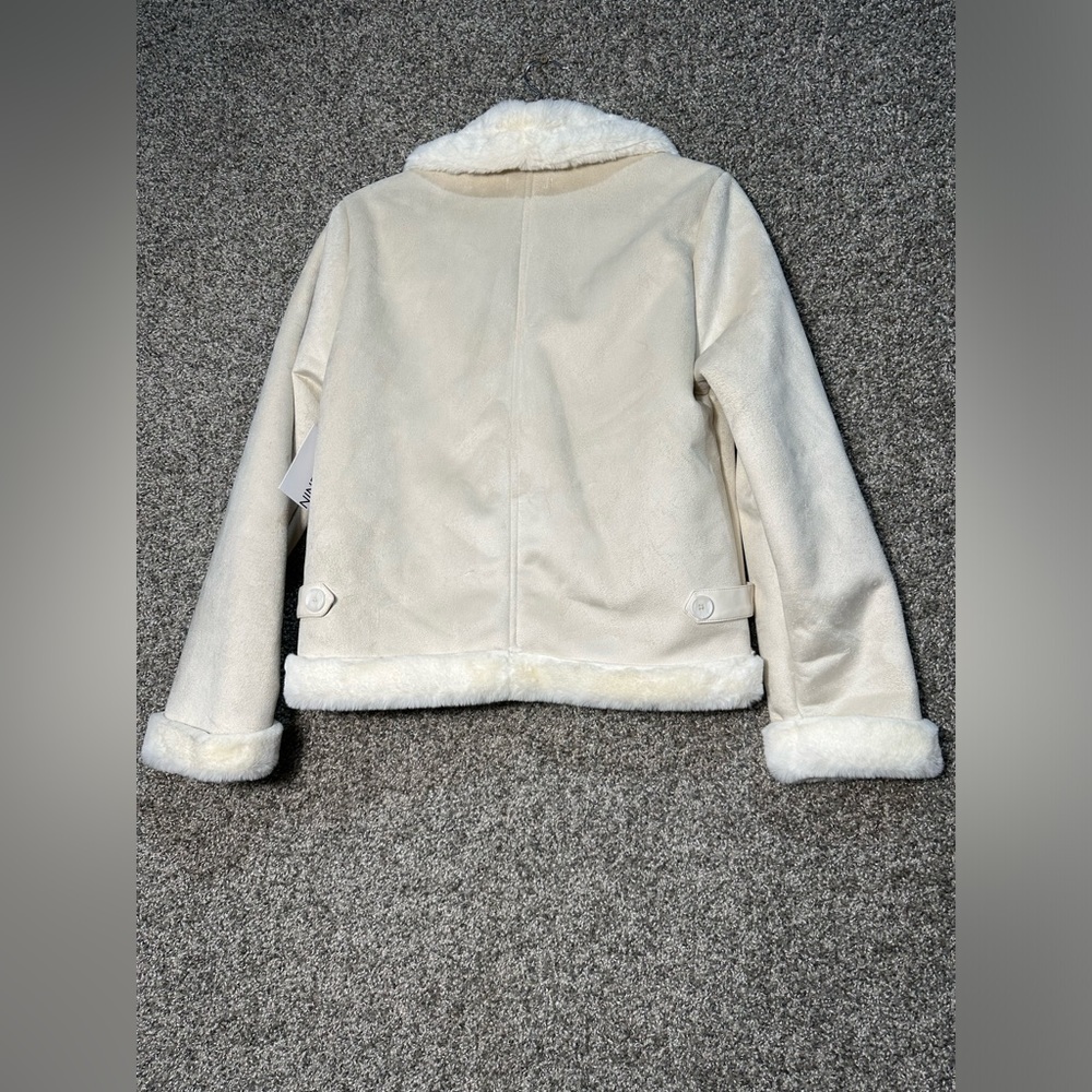 NWT Nine West Faux-suede Aviator Jacket Size Small - Picture 5 of 7